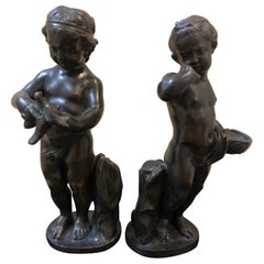 19th Century Bronze Putti's a Pair
