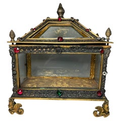 19th Century Bronze Reliquary Casket