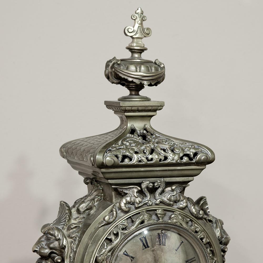 19th Century Bronze Renaissance Napoleon III Period Mantel Clock 1