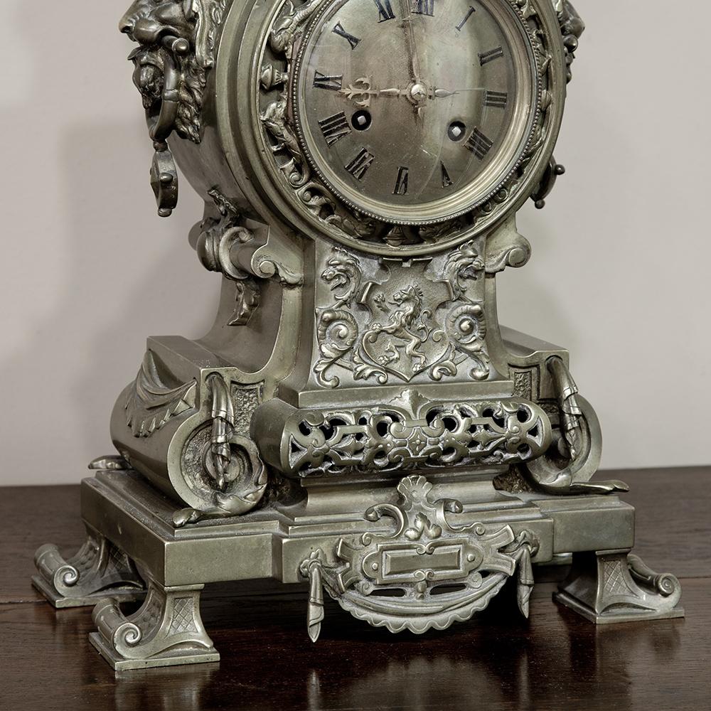 19th Century Bronze Renaissance Napoleon III Period Mantel Clock 2