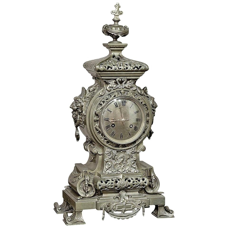 19th Century Bronze Renaissance Napoleon III Period Mantel Clock