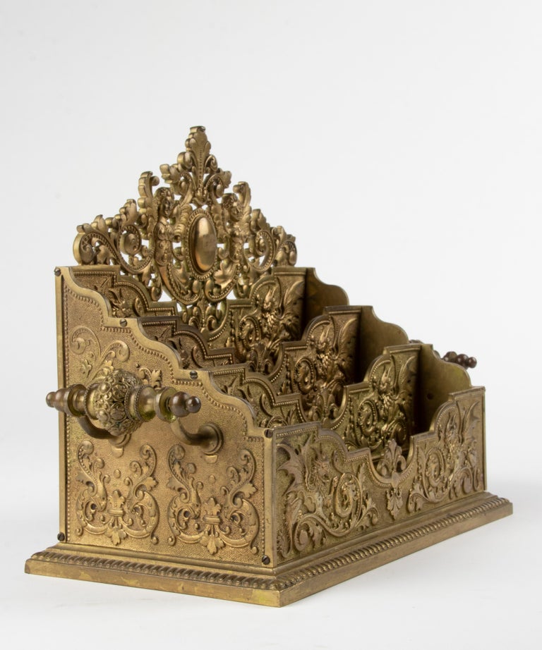 19th Century Bronze Renaissance Style Letter Rack at 1stDibs