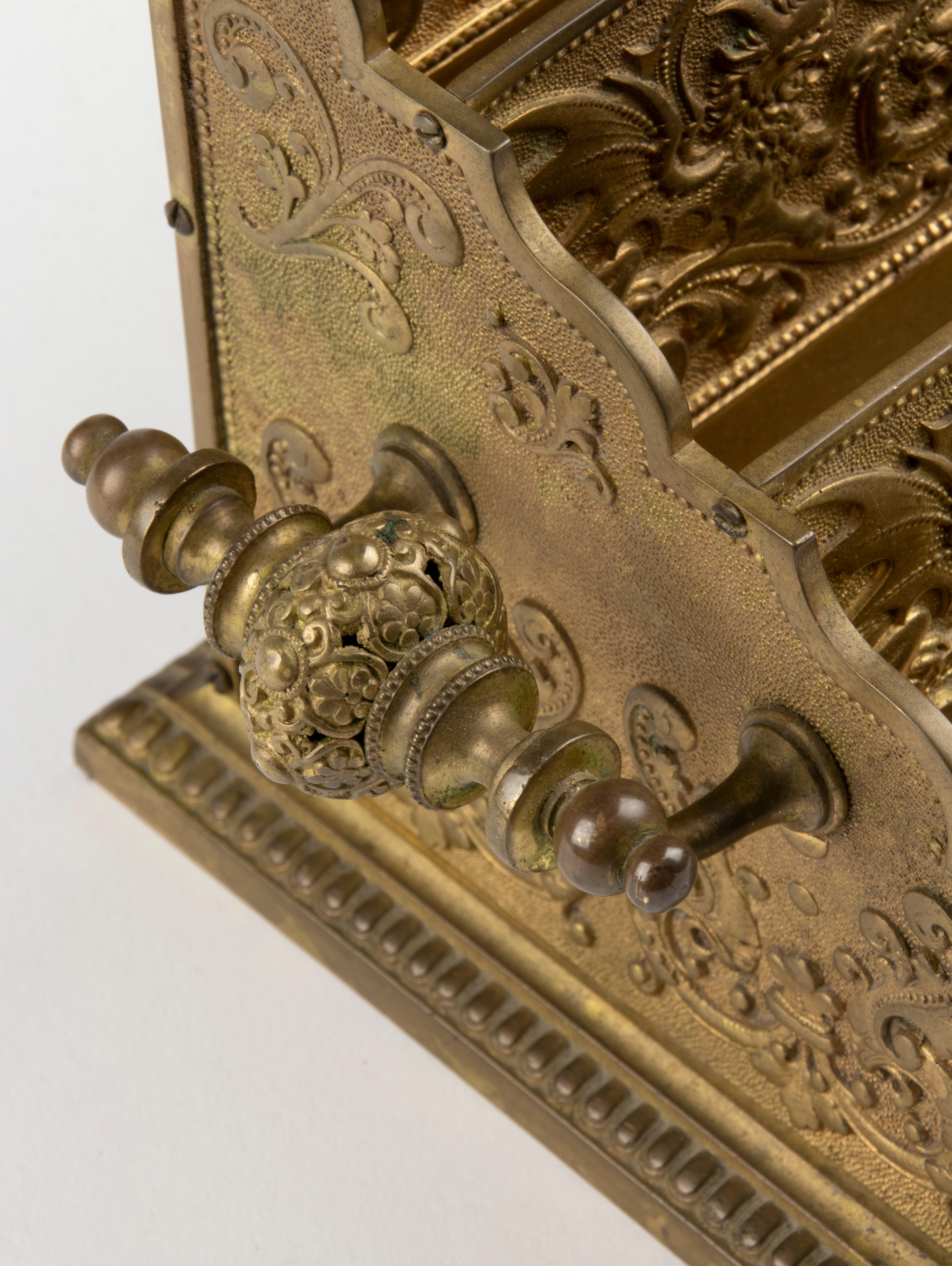 19th Century Bronze Renaissance Style Letter Rack 11