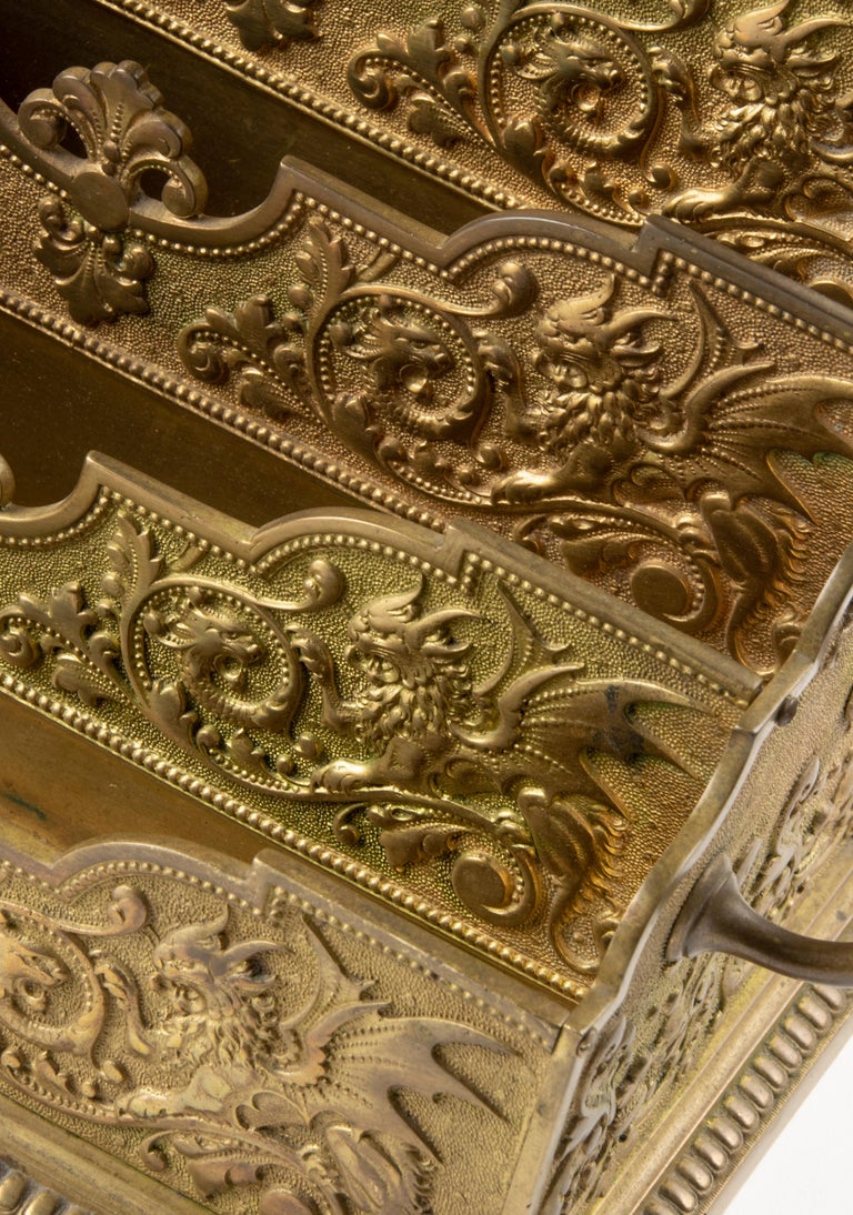 19th Century Bronze Renaissance Style Letter Rack at 1stDibs