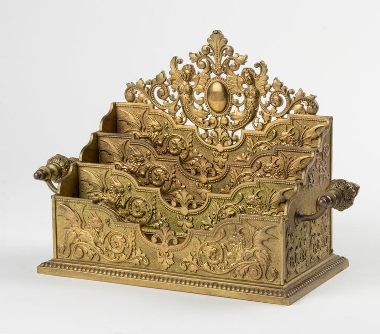19th Century Bronze Renaissance Style Letter Rack at 1stDibs