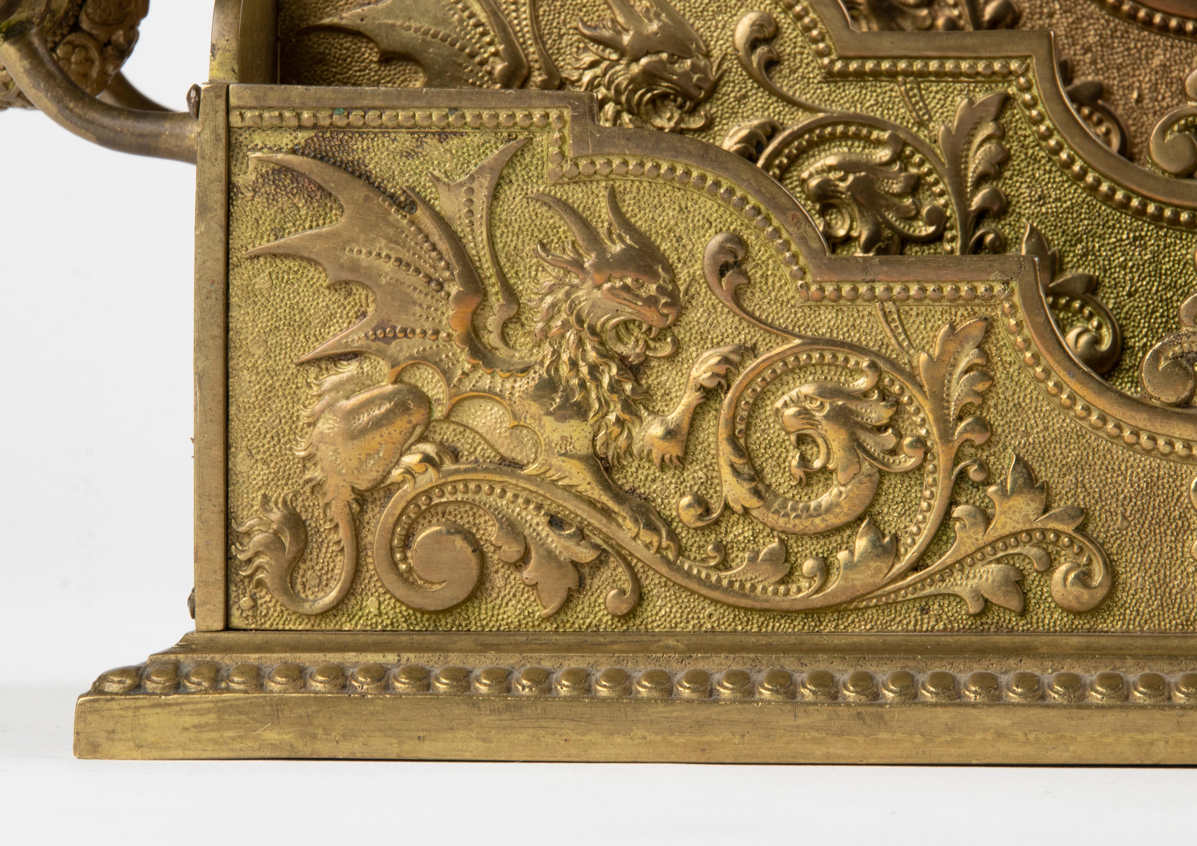 19th Century Bronze Renaissance Style Letter Rack In Good Condition In Casteren, Noord-Brabant