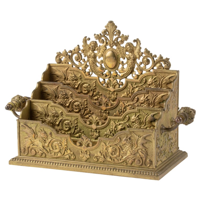 19th Century Bronze Renaissance Style Letter Rack at 1stDibs