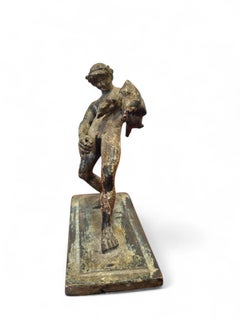 19th Century Bronze Satyr Serving Wine after an Ancient Pompeian Model