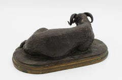 19th Century Bronze Sculpture "Bélier Couché" by Rosa Bonheur