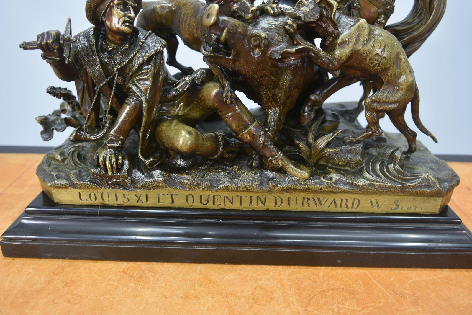 19th Century Bronze Sculpture by J.F.T Gechter Representing Quentin Durward 8