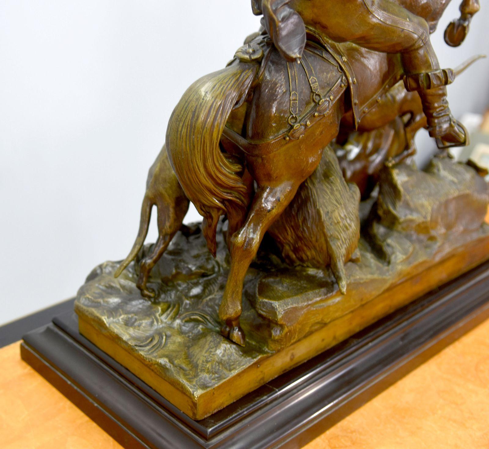 19th Century Bronze Sculpture by J.F.T Gechter Representing Quentin Durward 9