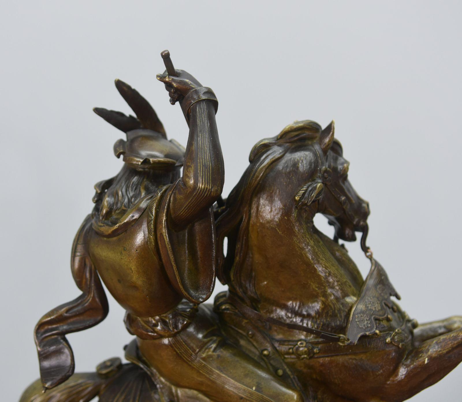 19th Century Bronze Sculpture by J.F.T Gechter Representing Quentin Durward 1