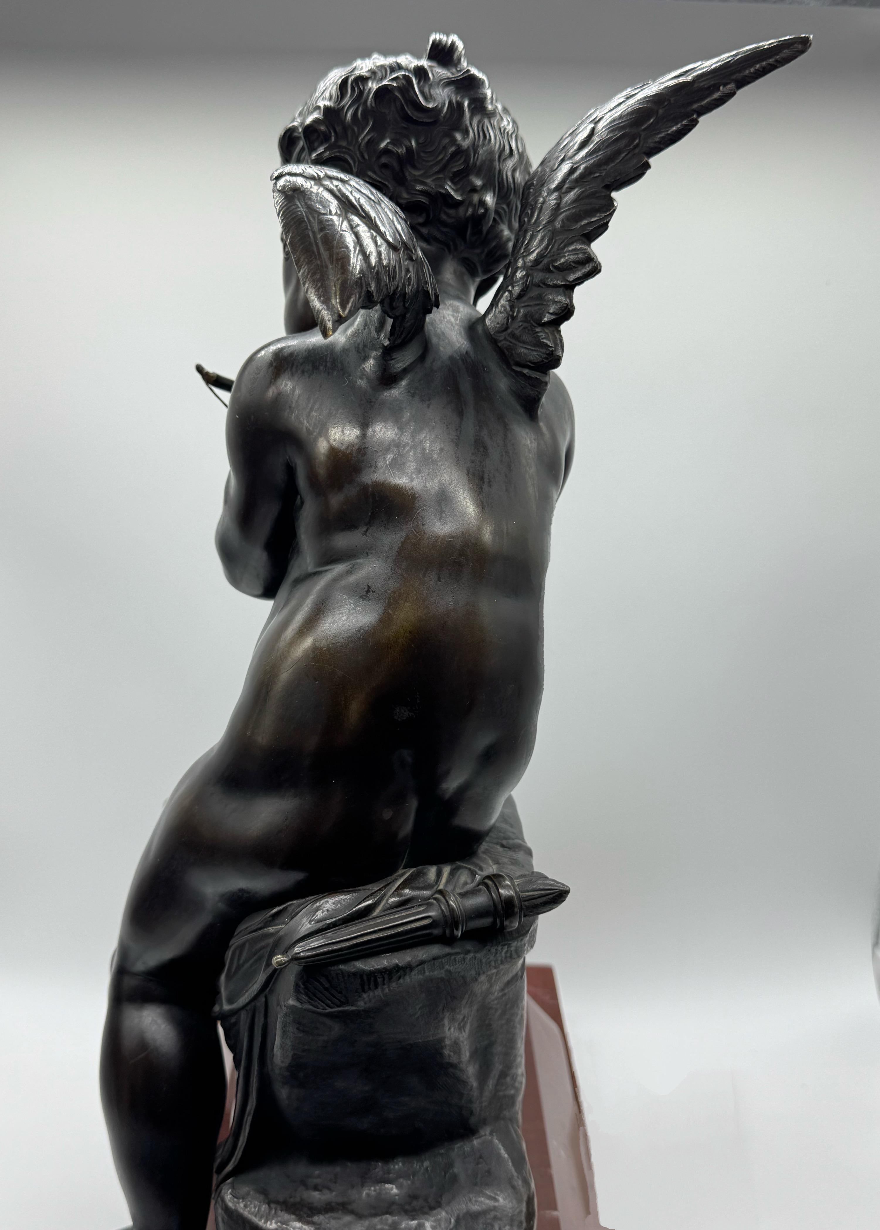 Bronzeskulptur „ Amor“ aus dem 19. Jahrhundert von Lemire (Französisch) im Angebot
