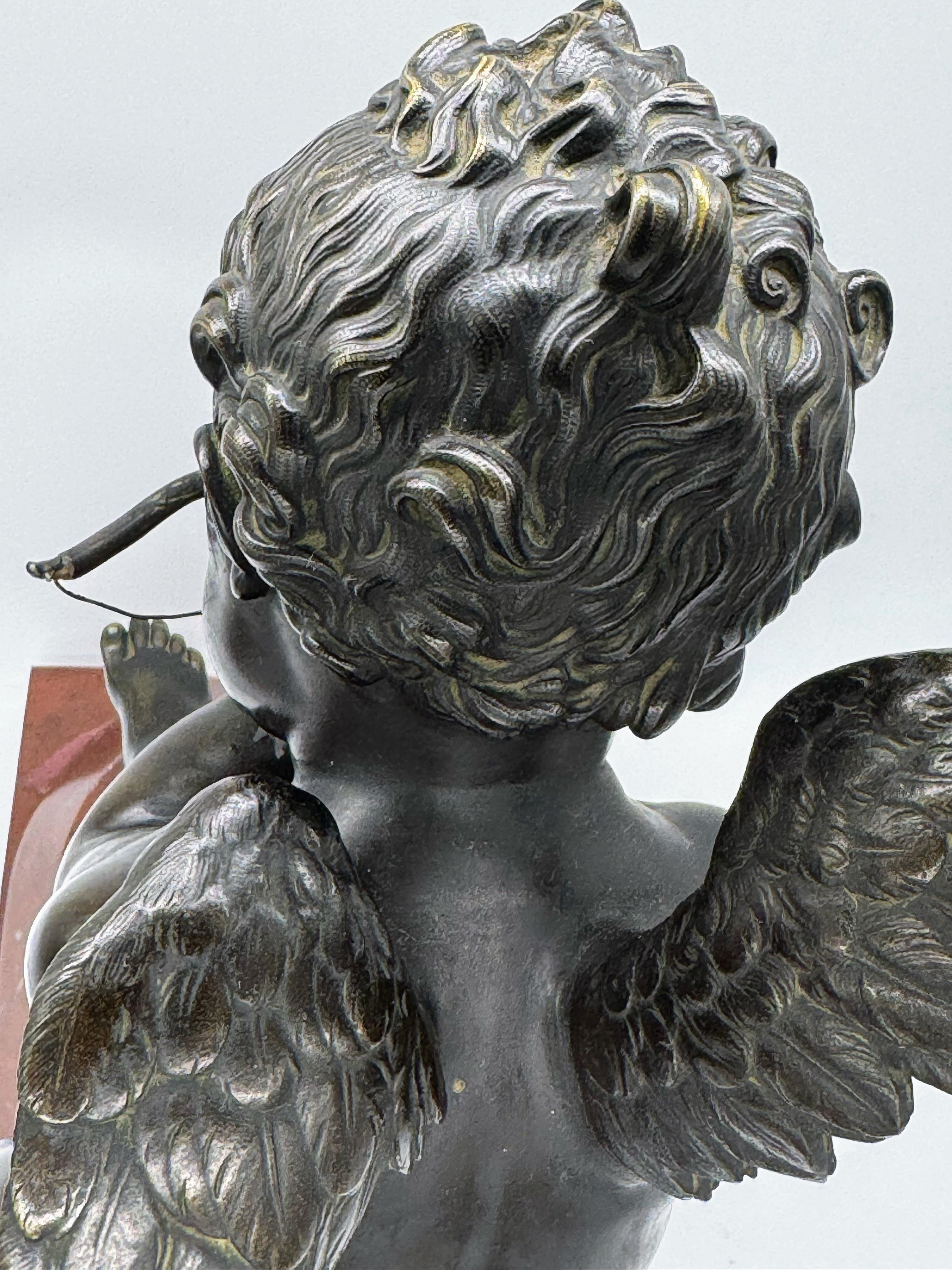 Bronzeskulptur „ Amor“ aus dem 19. Jahrhundert von Lemire im Zustand „Relativ gut“ im Angebot in CABA, AR