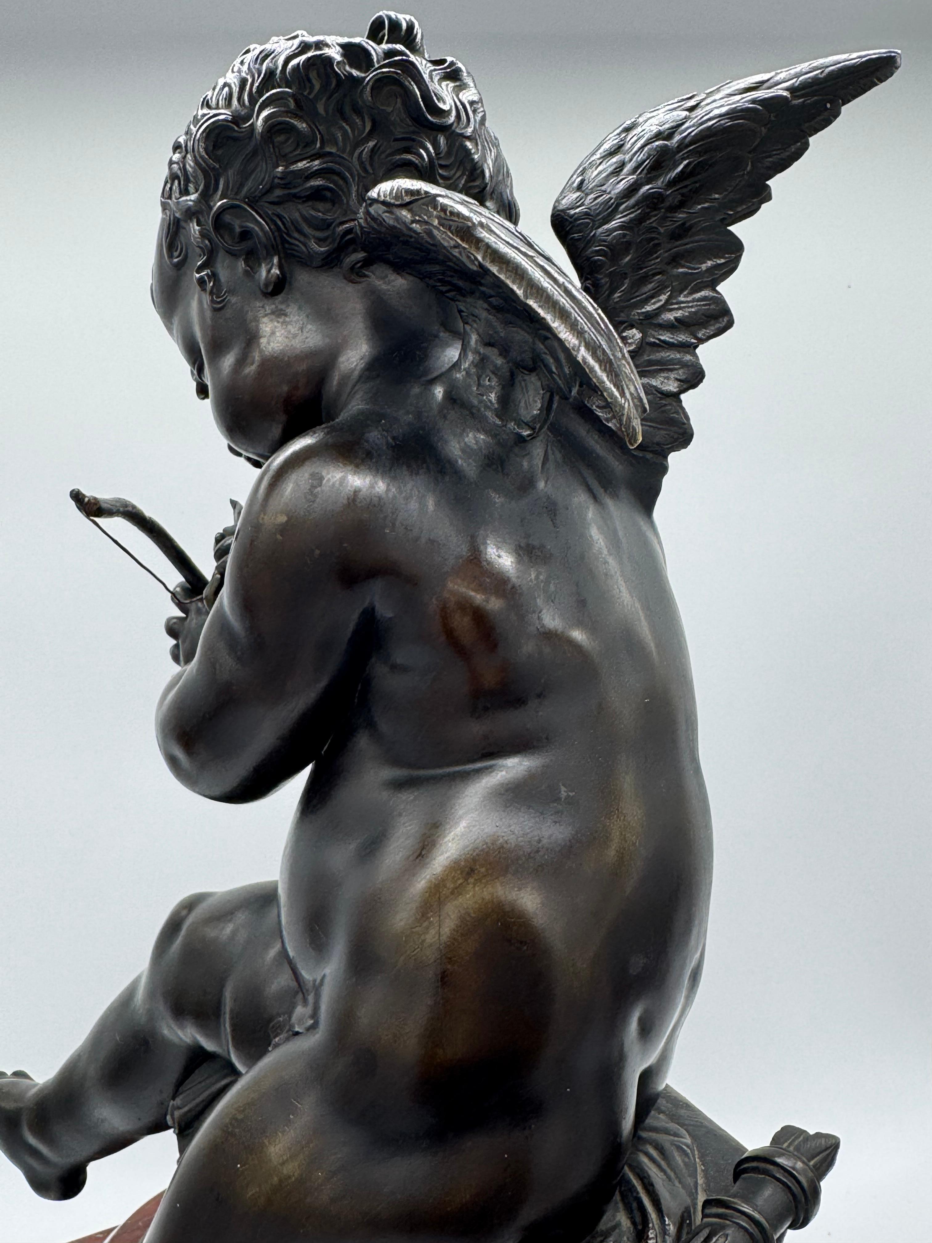 Bronzeskulptur „ Amor“ aus dem 19. Jahrhundert von Lemire im Angebot 1