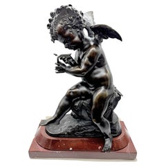 Bronzeskulptur „ Amor“ aus dem 19. Jahrhundert von Lemire