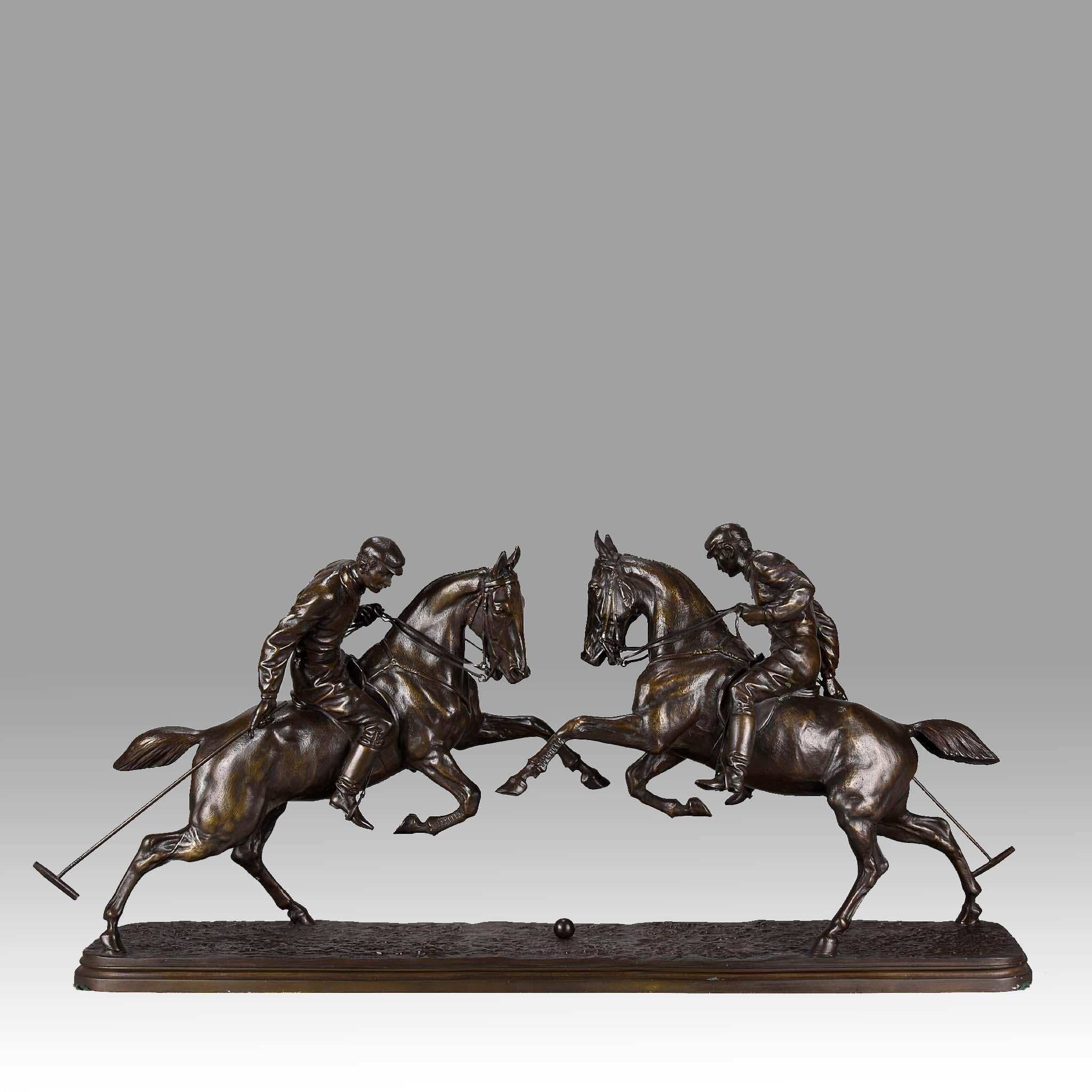 Sculpture en bronze du 19ème siècle intitulée « Joueurs de polo » par Isidore Bonheur en vente 1