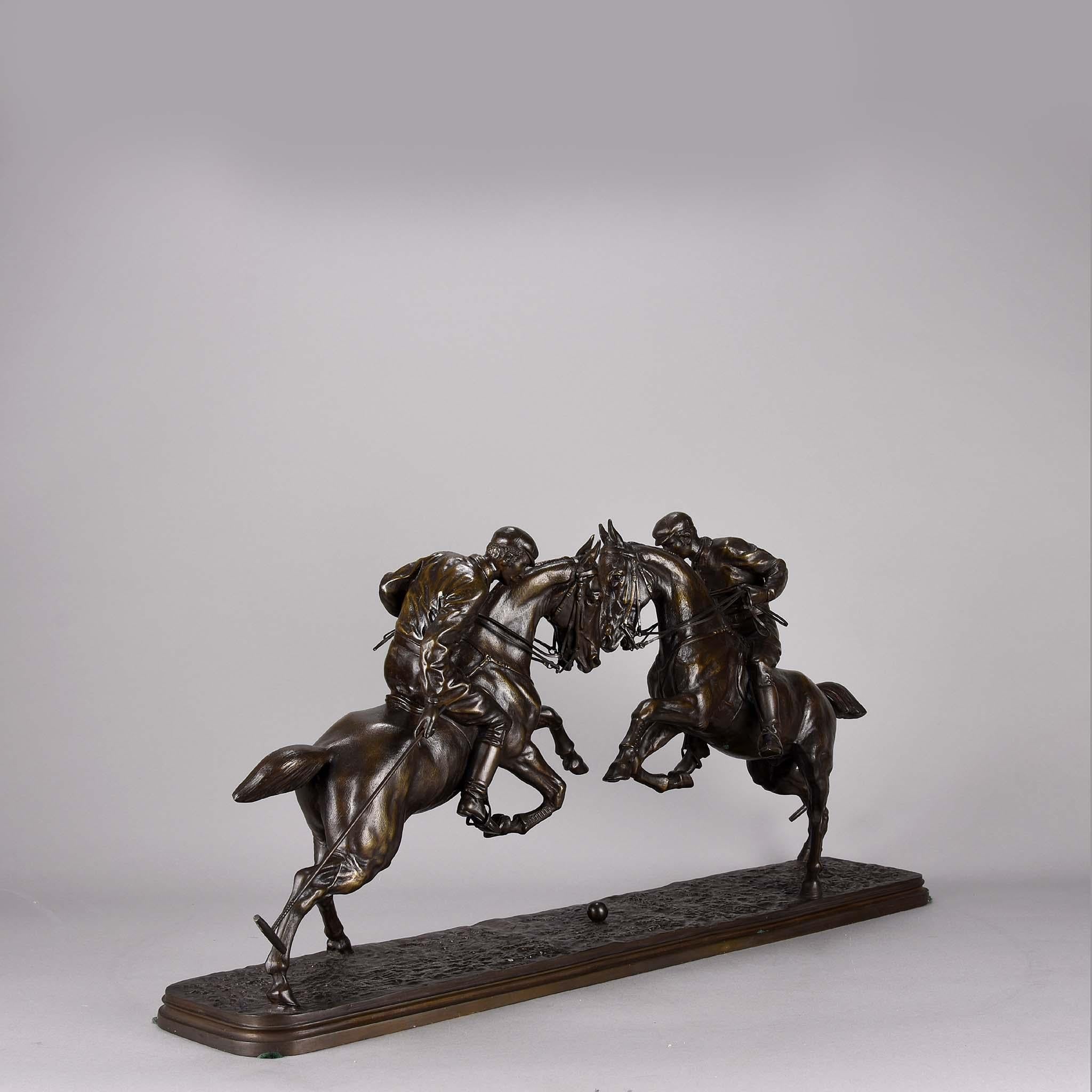 Bronzeskulptur aus dem 19. Jahrhundert mit dem Titel „Polospieler“ von Isidore Bonheur (Art nouveau) im Angebot