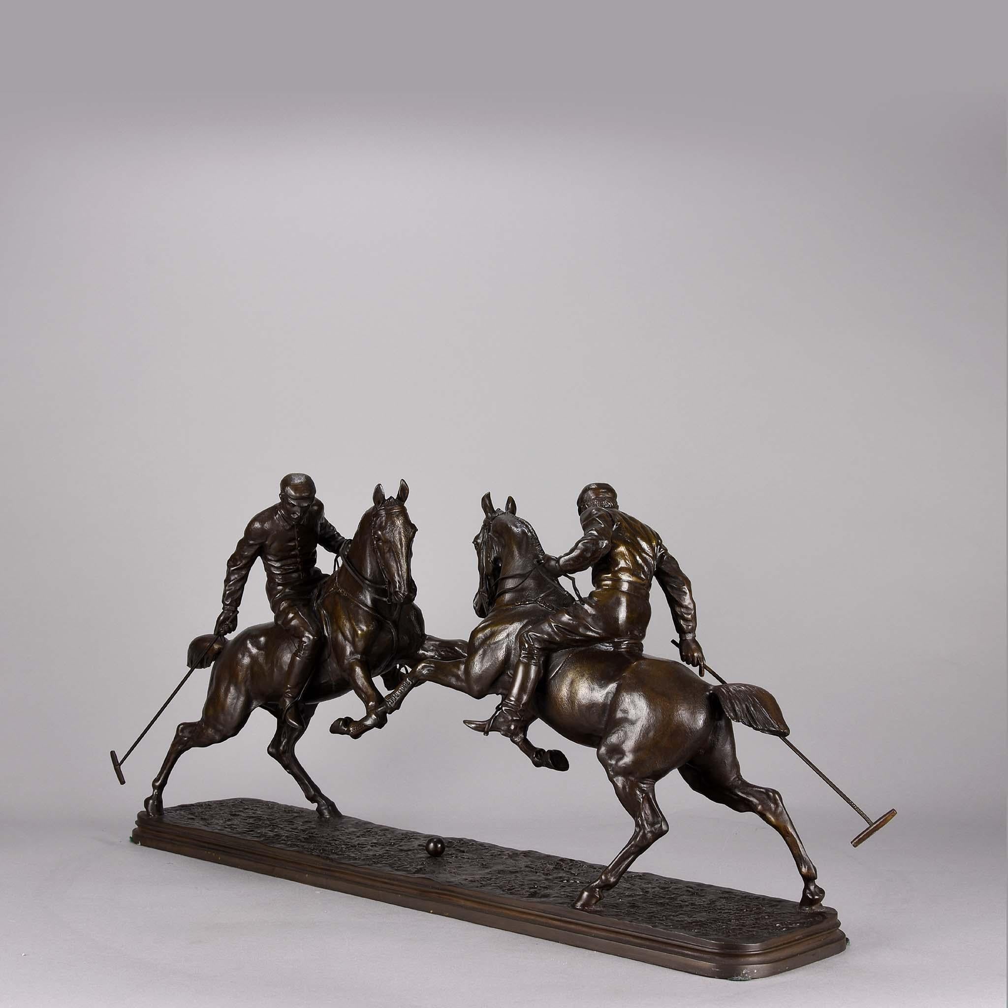 Art nouveau Sculpture en bronze du 19ème siècle intitulée « Joueurs de polo » par Isidore Bonheur en vente