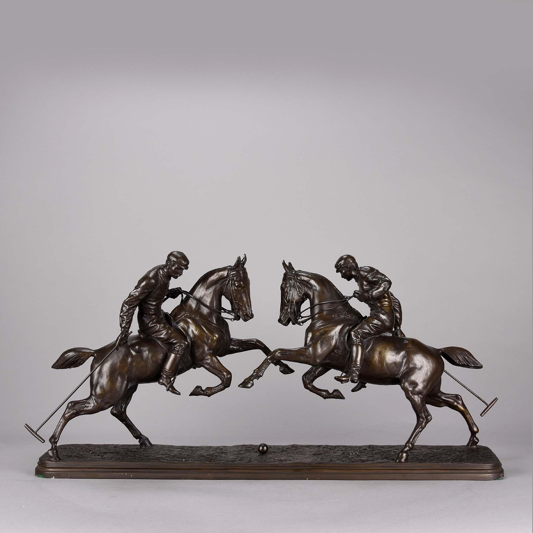 Français Sculpture en bronze du 19ème siècle intitulée « Joueurs de polo » par Isidore Bonheur en vente