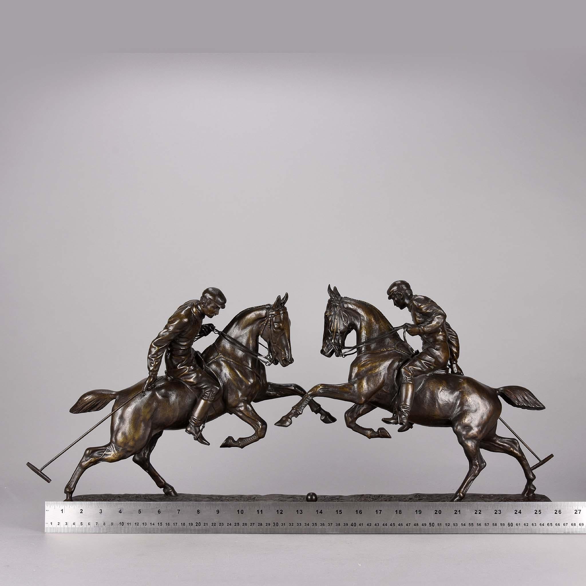 Bronzeskulptur aus dem 19. Jahrhundert mit dem Titel „Polospieler“ von Isidore Bonheur im Angebot 3