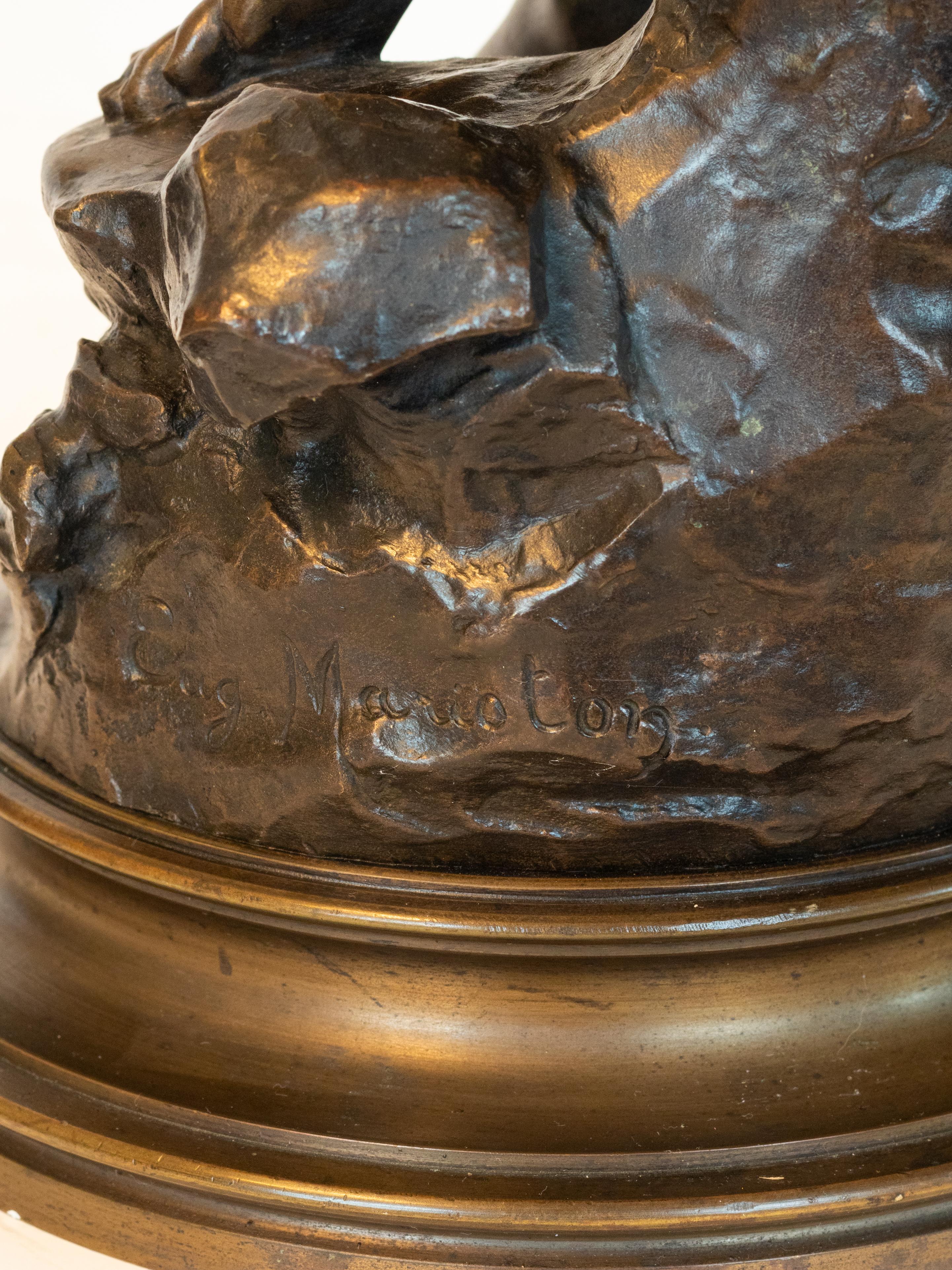 19. Jahrhundert Bronzeskulptur Eurydike von Eugène Marioton Frau im Angebot 5