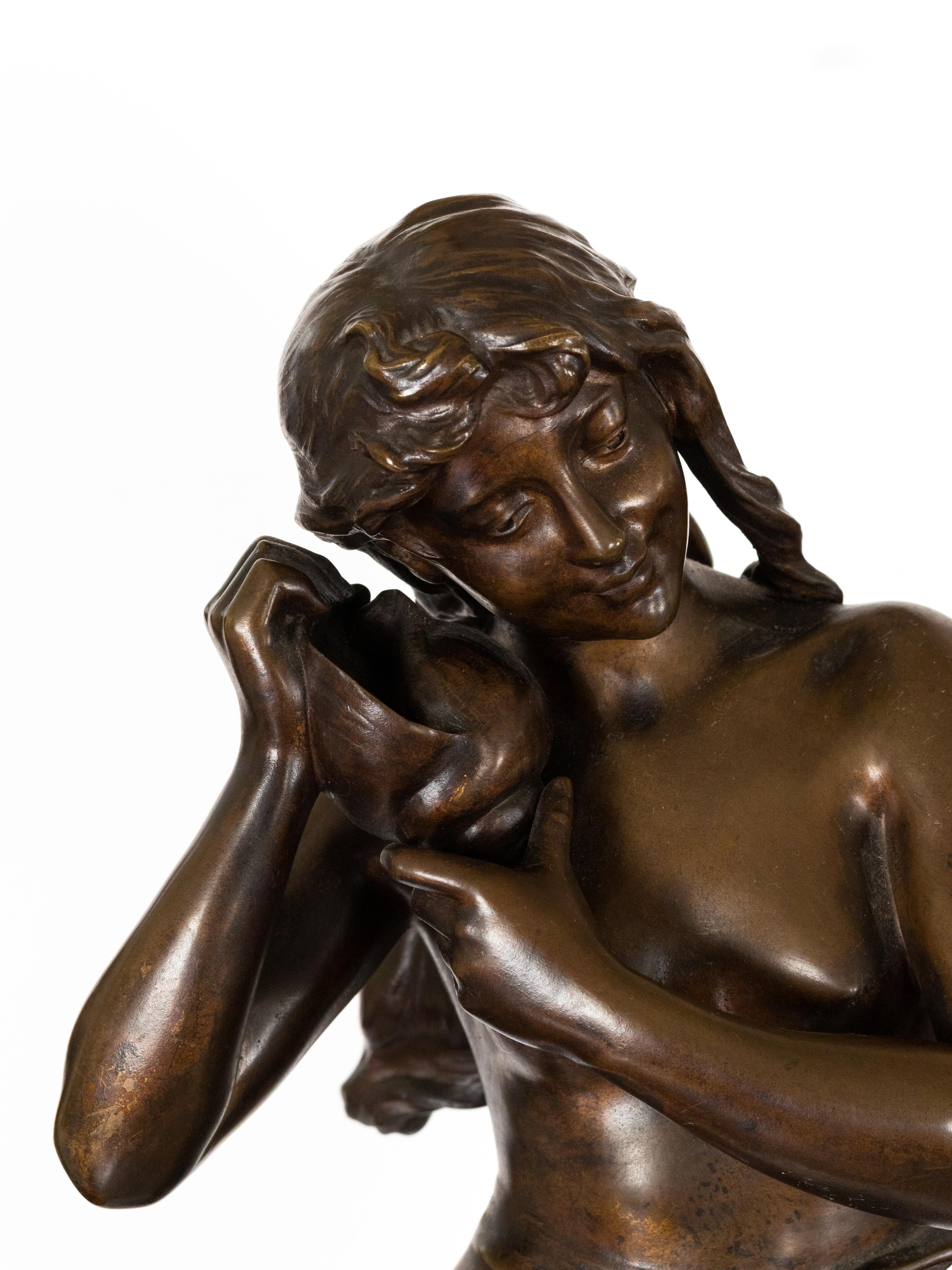 Escultura de bronce del siglo XIX Eurídice de Eugène Marioton Mujer en Bueno estado para la venta en Lisbon, PT
