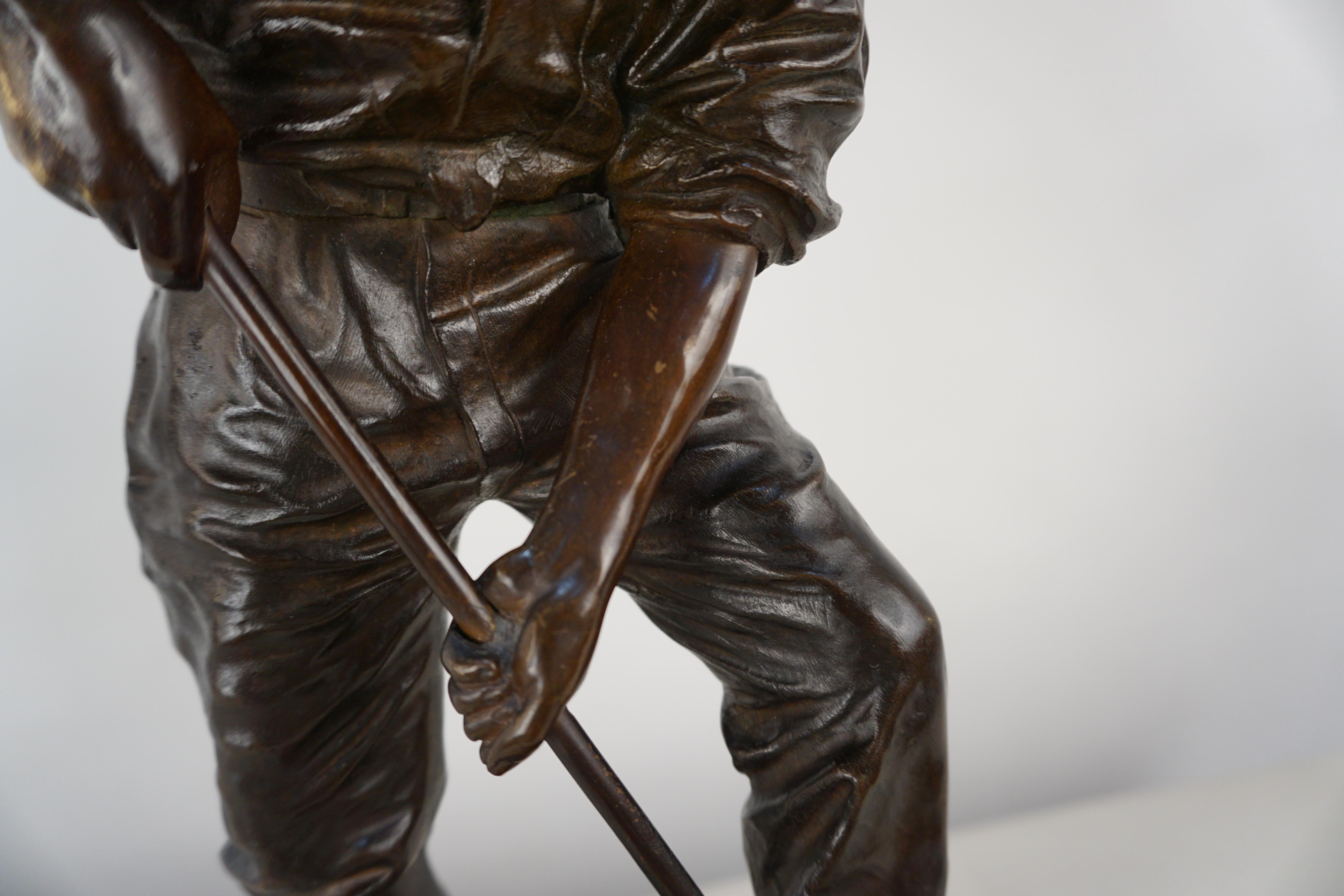 Escultura de bronce del siglo XIX Trabajador del campo de Jean Garnier en venta 1