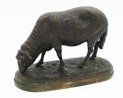 19th Century Bronze Sculpture "Mouton Broutant" by Rosa Bonheur