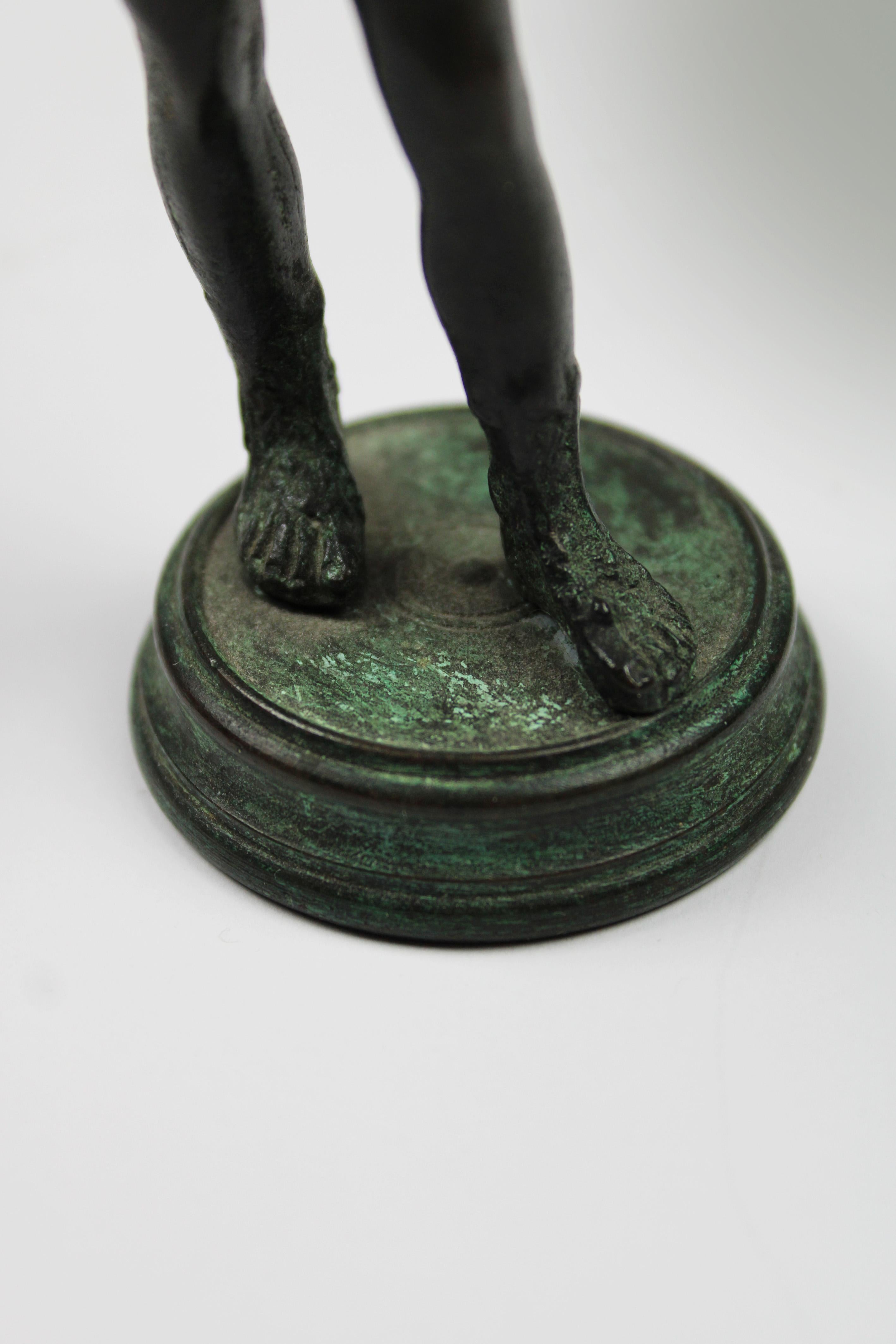 Late 19th Century 19th Century Bronze Sculpture Narcissus Grand Tour souvenir Pompeii Italy