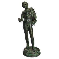 Sculpture en bronze du 19ème siècle, souvenir du Grand Tour de Narcisse Pompeii, Italie