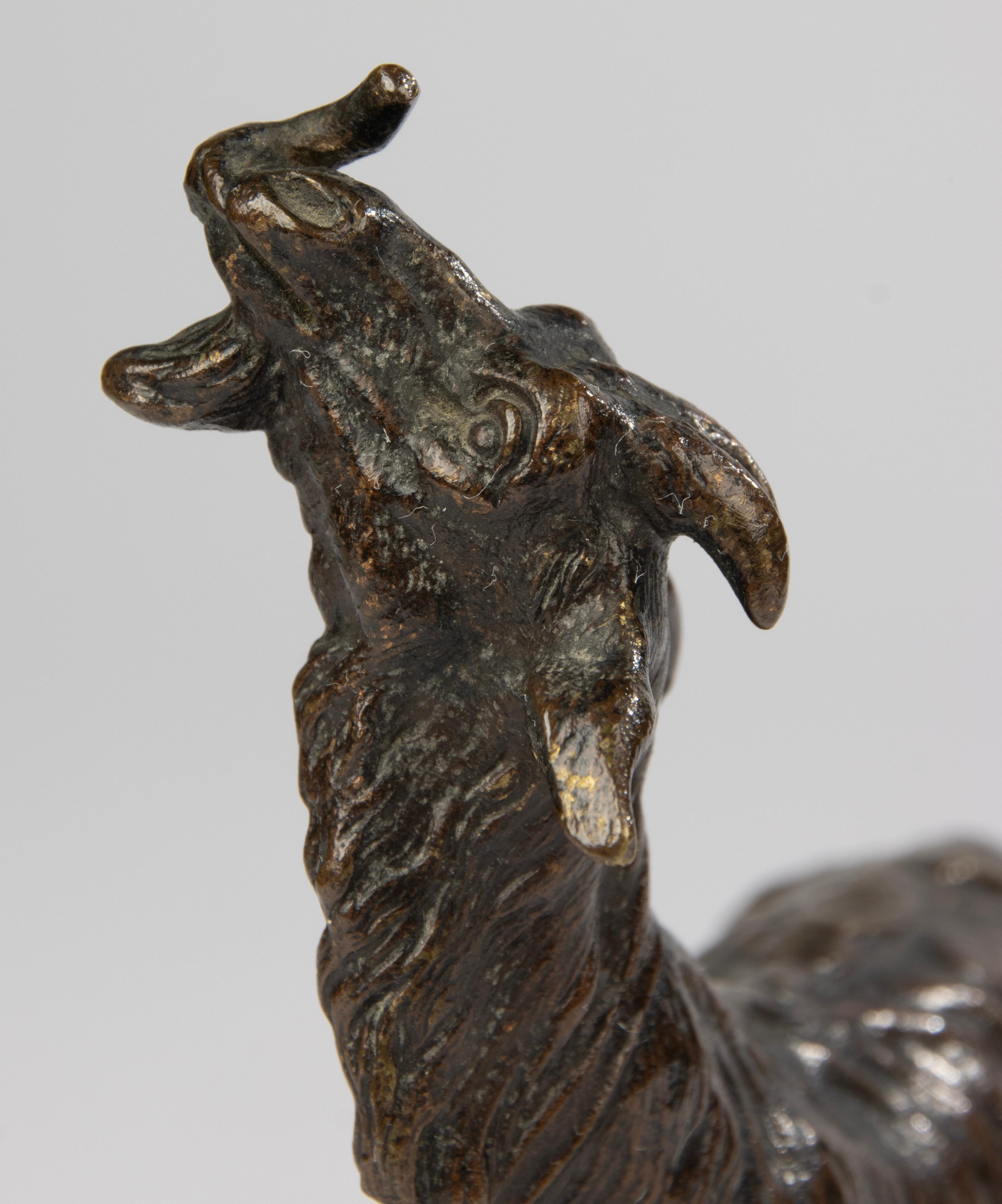 Late 19th Century 19th Century Bronze Sculpture of a Goat - Bronze Animal Sculpture For Sale