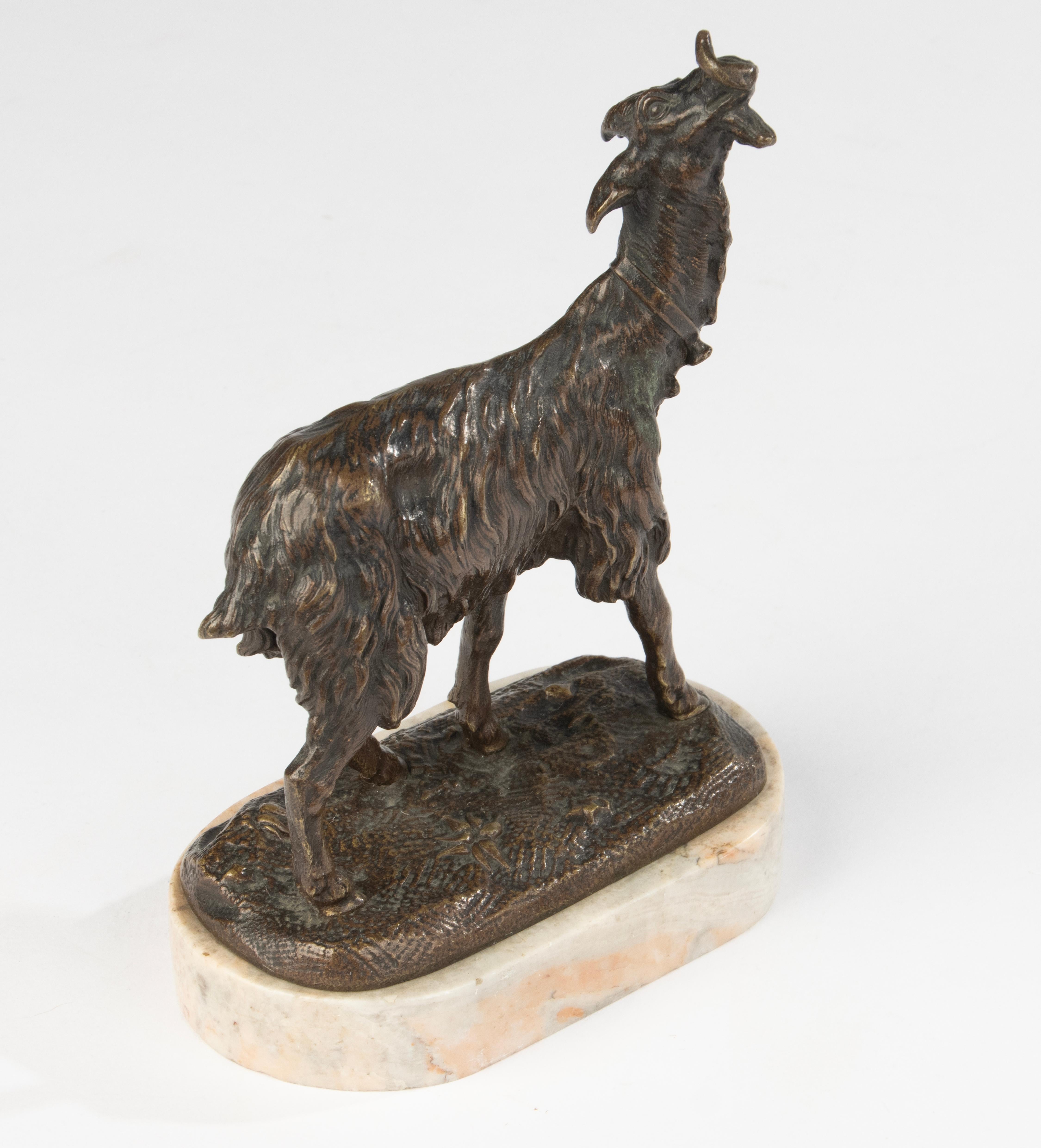 19th Century Bronze Sculpture of a Goat - Bronze Animal Sculpture For Sale 1
