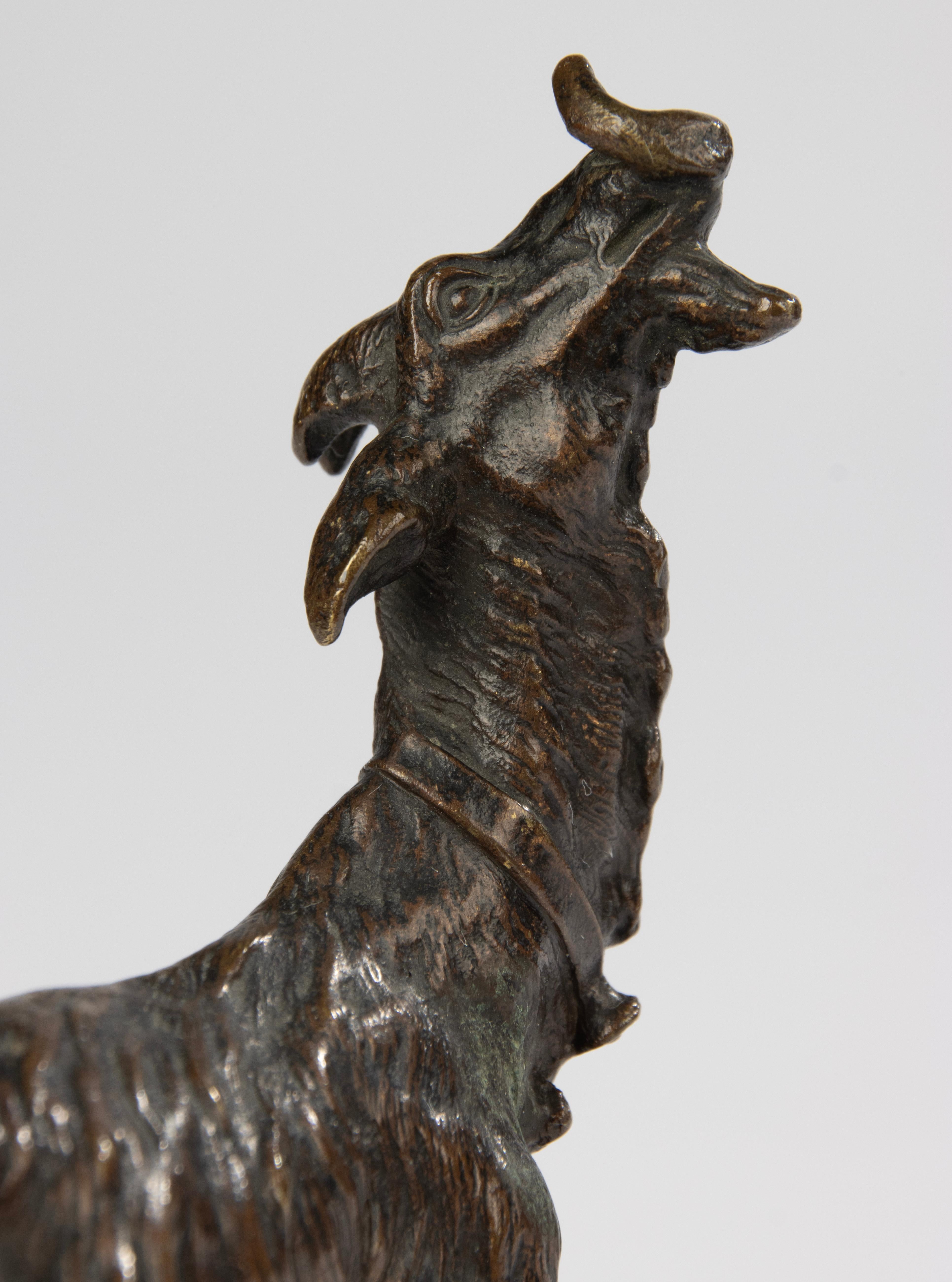 19th Century Bronze Sculpture of a Goat - Bronze Animal Sculpture For Sale 2