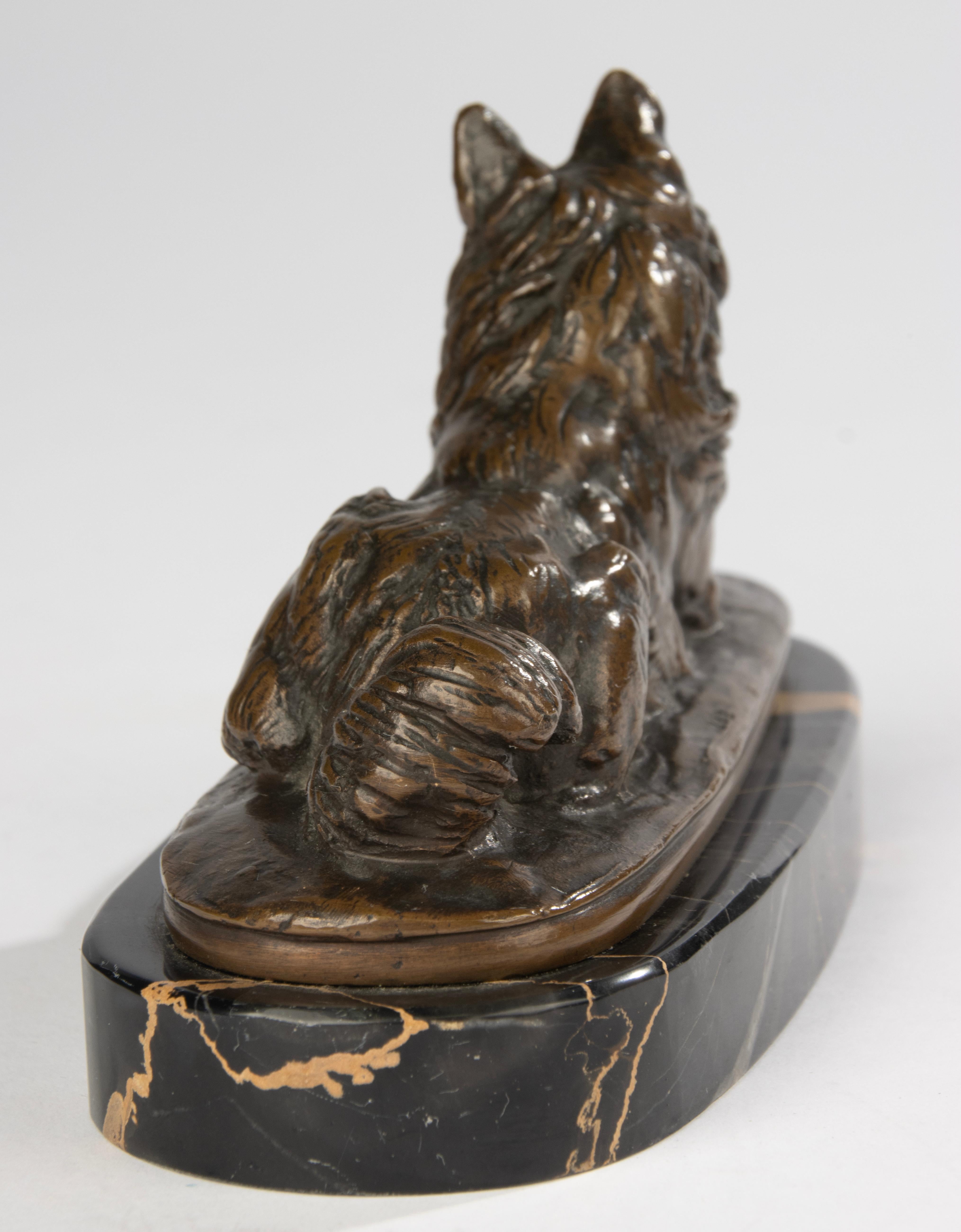 Scultura in bronzo del XIX secolo raffigurante un cane Spitz - di Emmanuel Frémiet in vendita 2