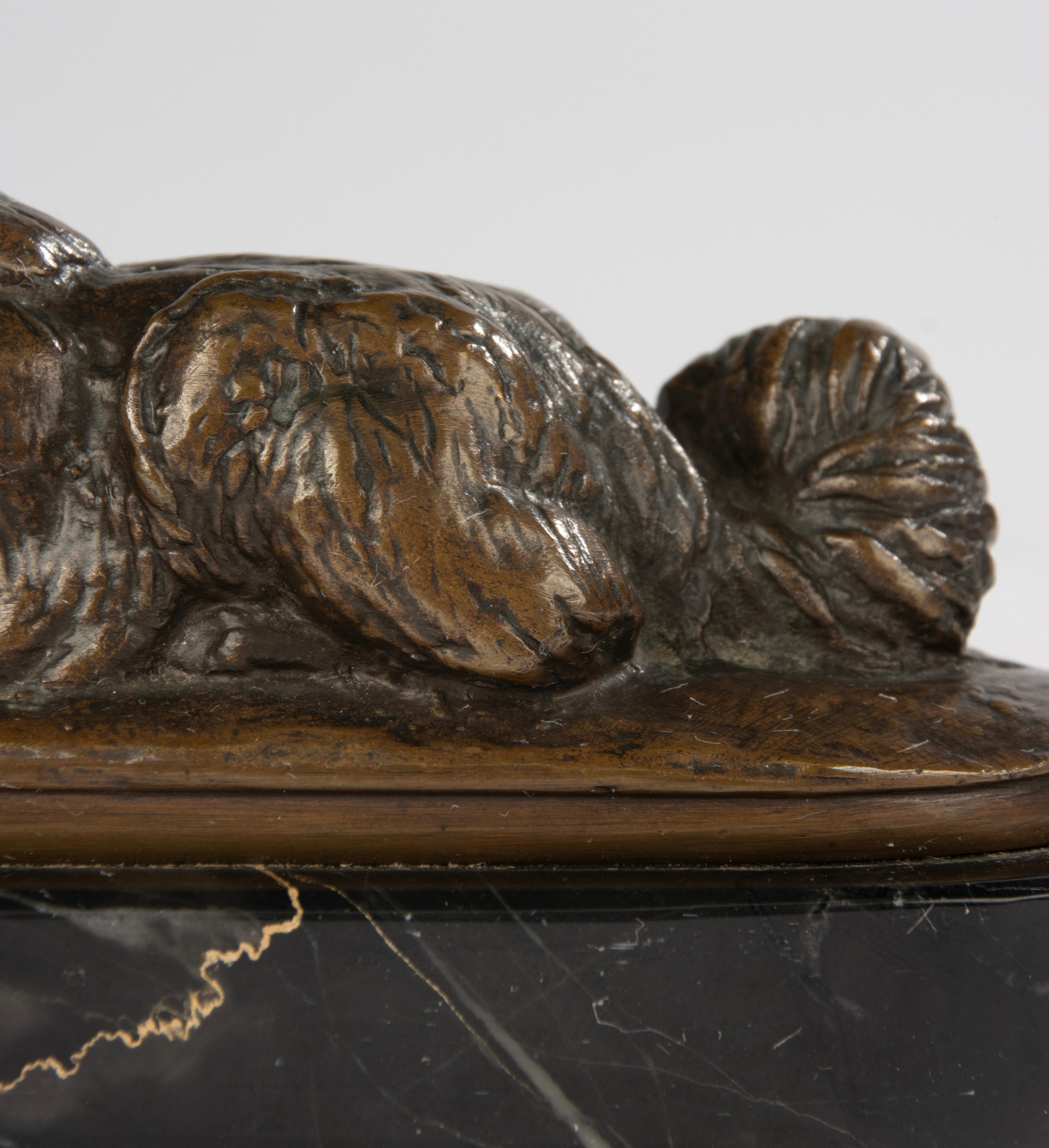 Scultura in bronzo del XIX secolo raffigurante un cane Spitz - di Emmanuel Frémiet in vendita 1