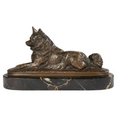 19th Century Bronze Sculpture of a Spitz Dog - by Emmanuel Frémiet