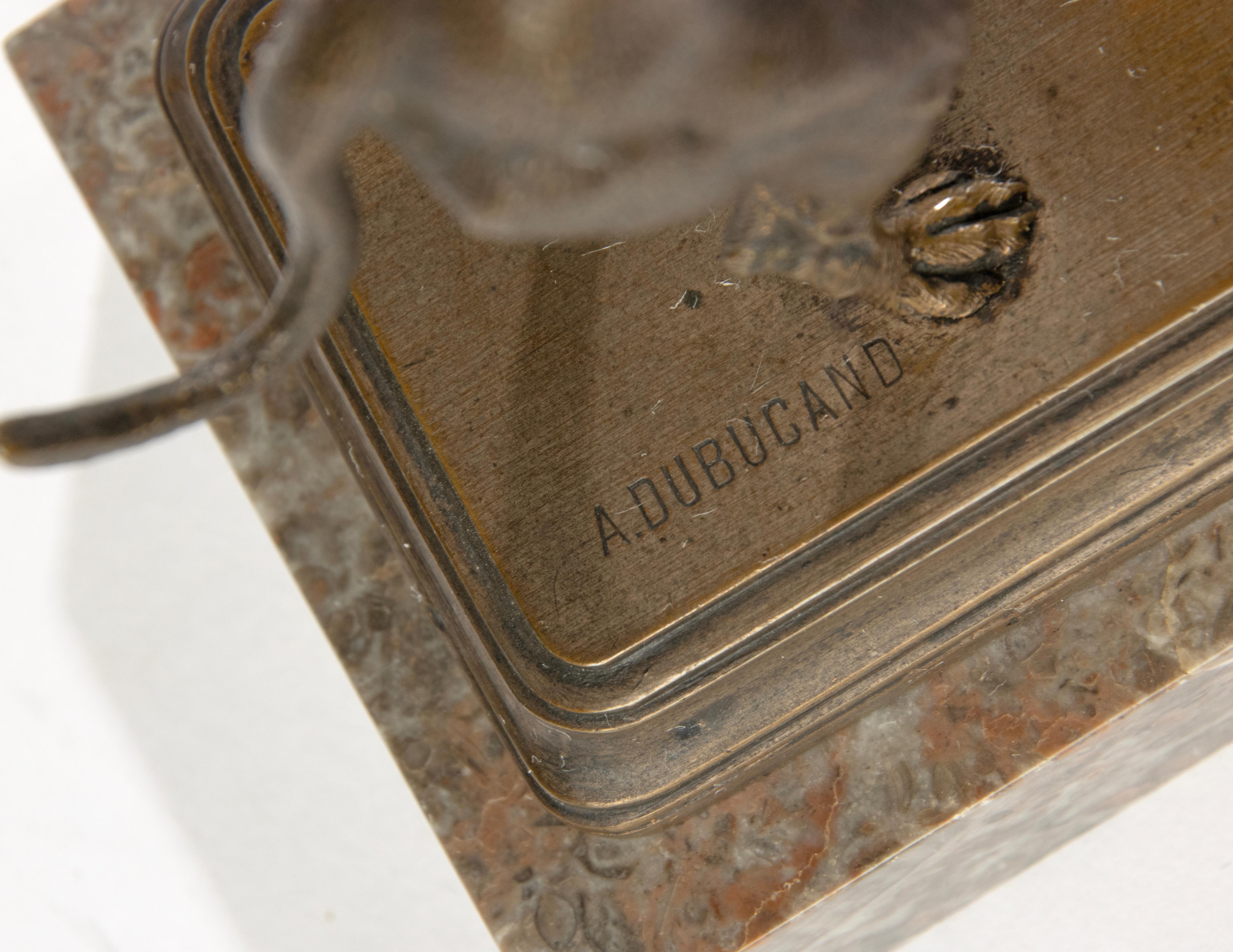 Bronzeskulptur eines Terrierhundes aus dem 19. Jahrhundert – hergestellt von Alfred Dubucand im Angebot 7