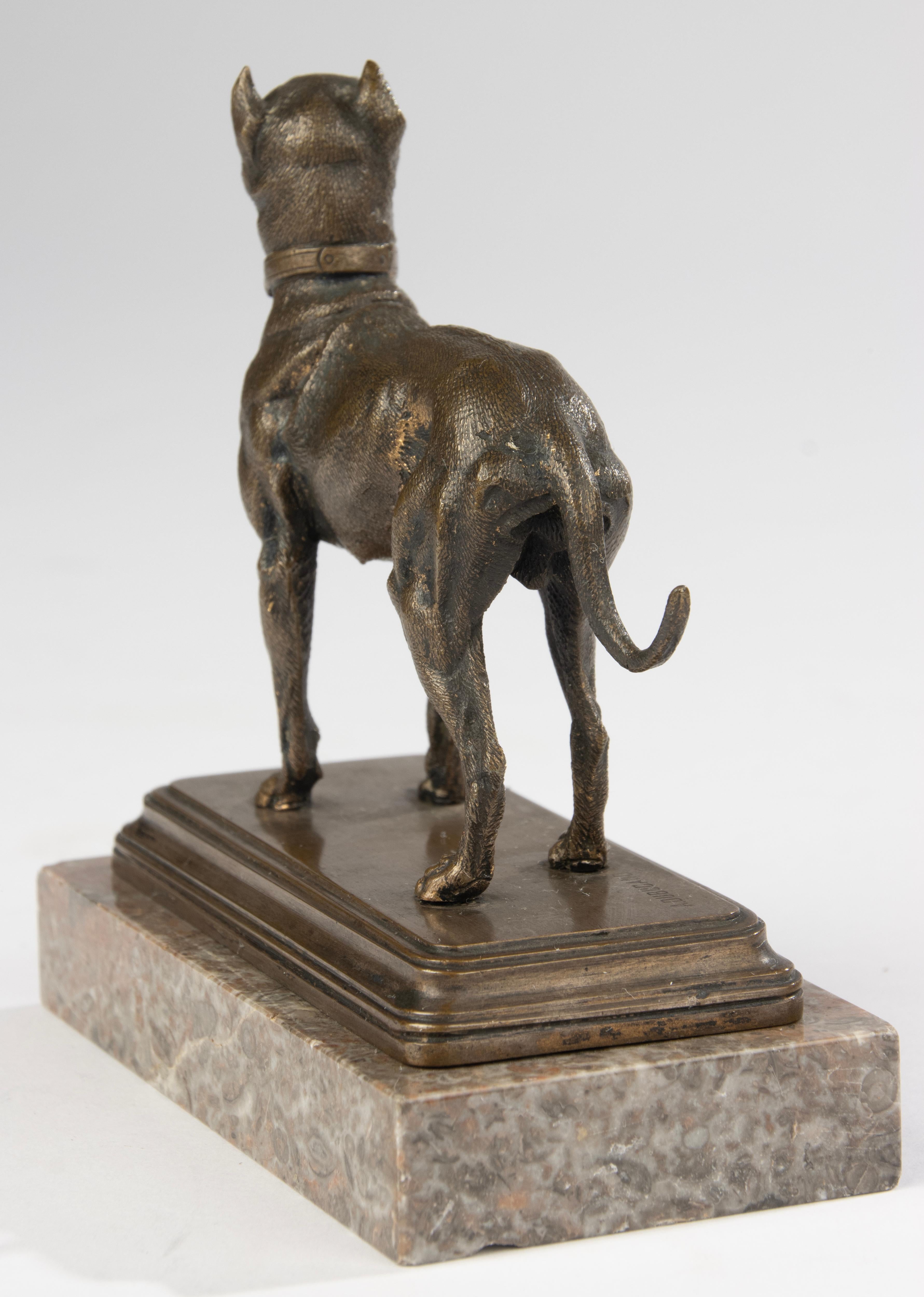 Bronzeskulptur eines Terrierhundes aus dem 19. Jahrhundert – hergestellt von Alfred Dubucand im Angebot 8