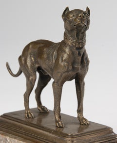 19th Century Bronze Sculpture of a Terrier Dog - made by Alfred Dubucand