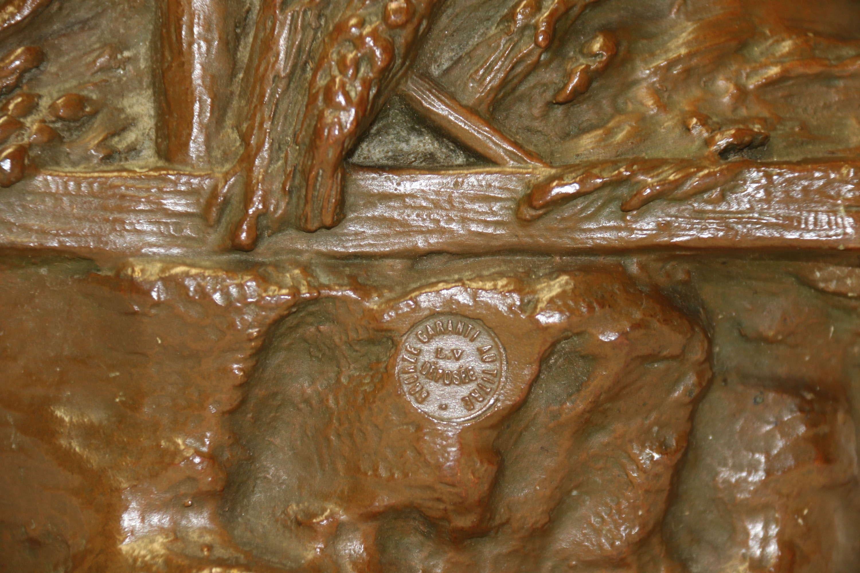 Bronzeskulptur einer jungen weiblichen Gathering Hey aus dem 19. Jahrhundert (Louis Philippe) im Angebot