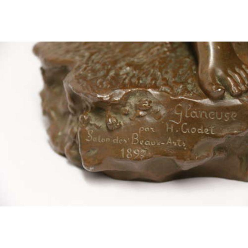 Bronzeskulptur einer jungen weiblichen Gathering Hey aus dem 19. Jahrhundert im Angebot 1