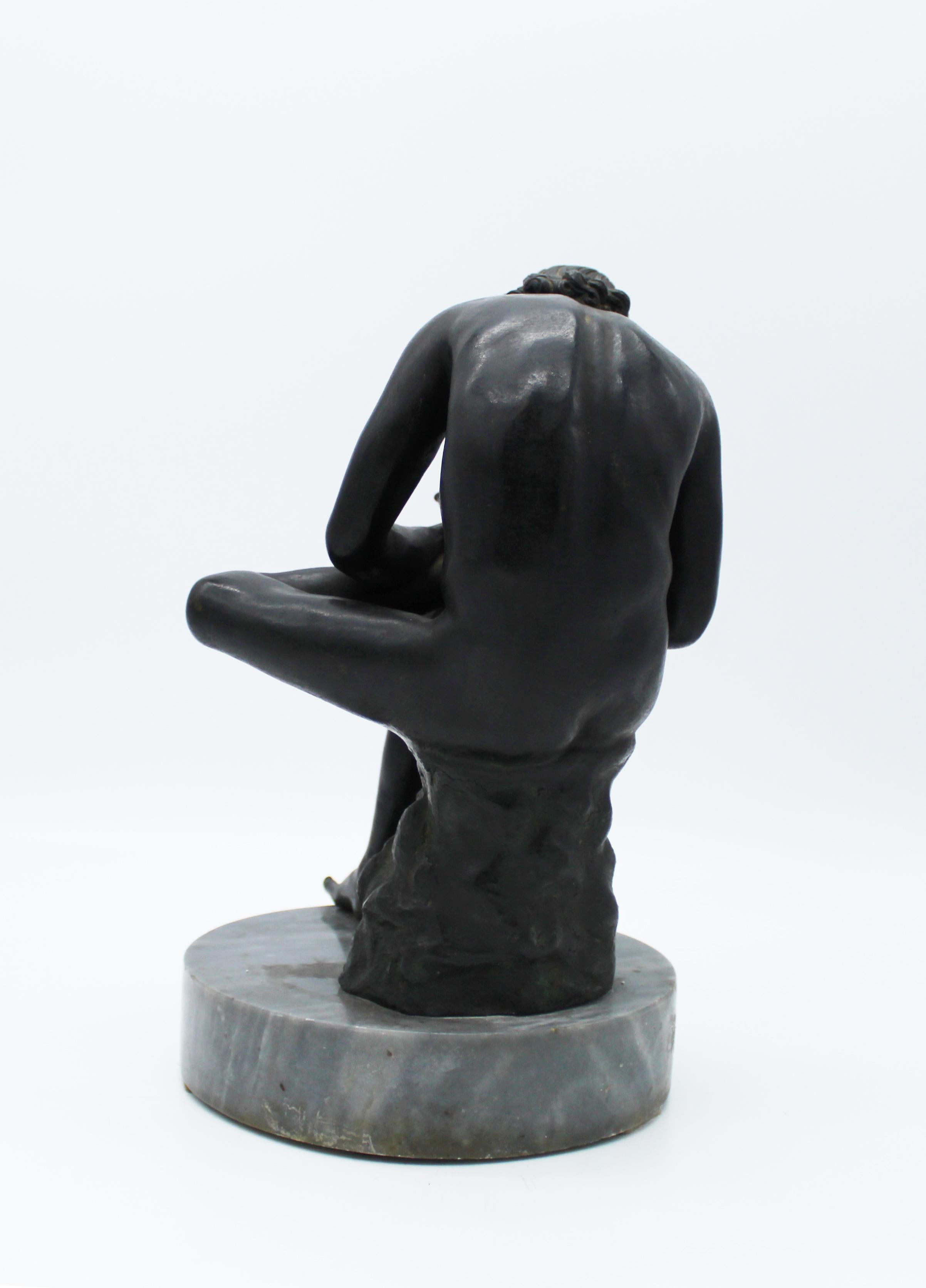 19th Century Bronze Sculpture of Boy after Original Classical Greek with Thorn For Sale 5