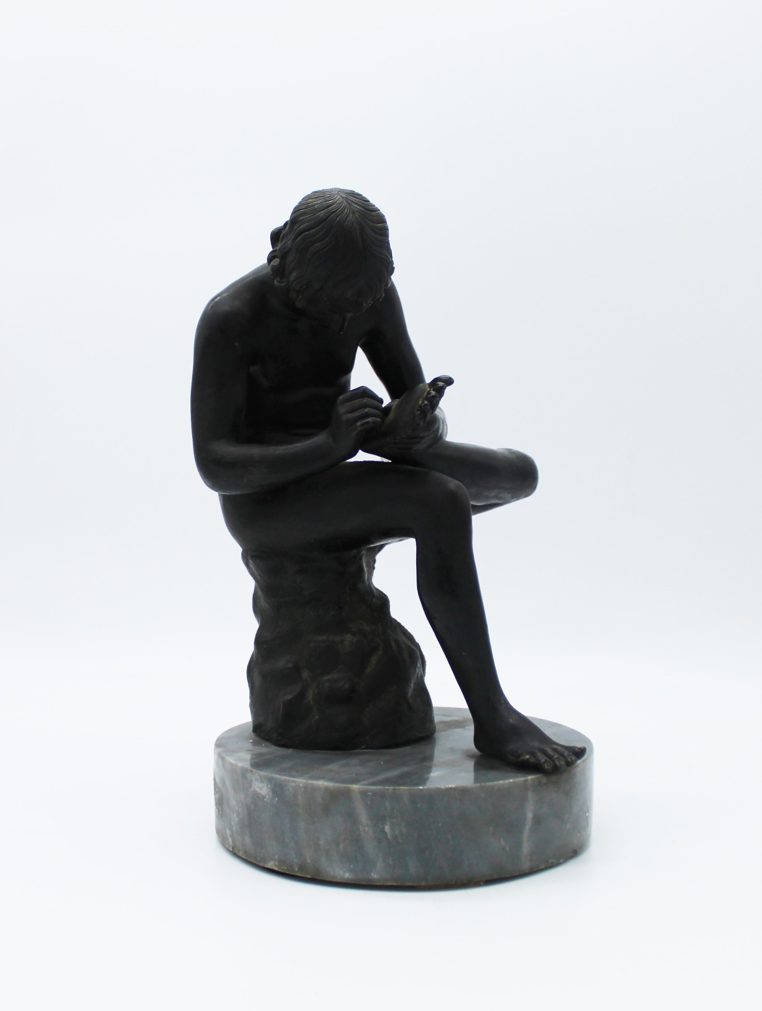 19th Century Bronze Sculpture of Boy after Original Classical Greek with Thorn For Sale 6