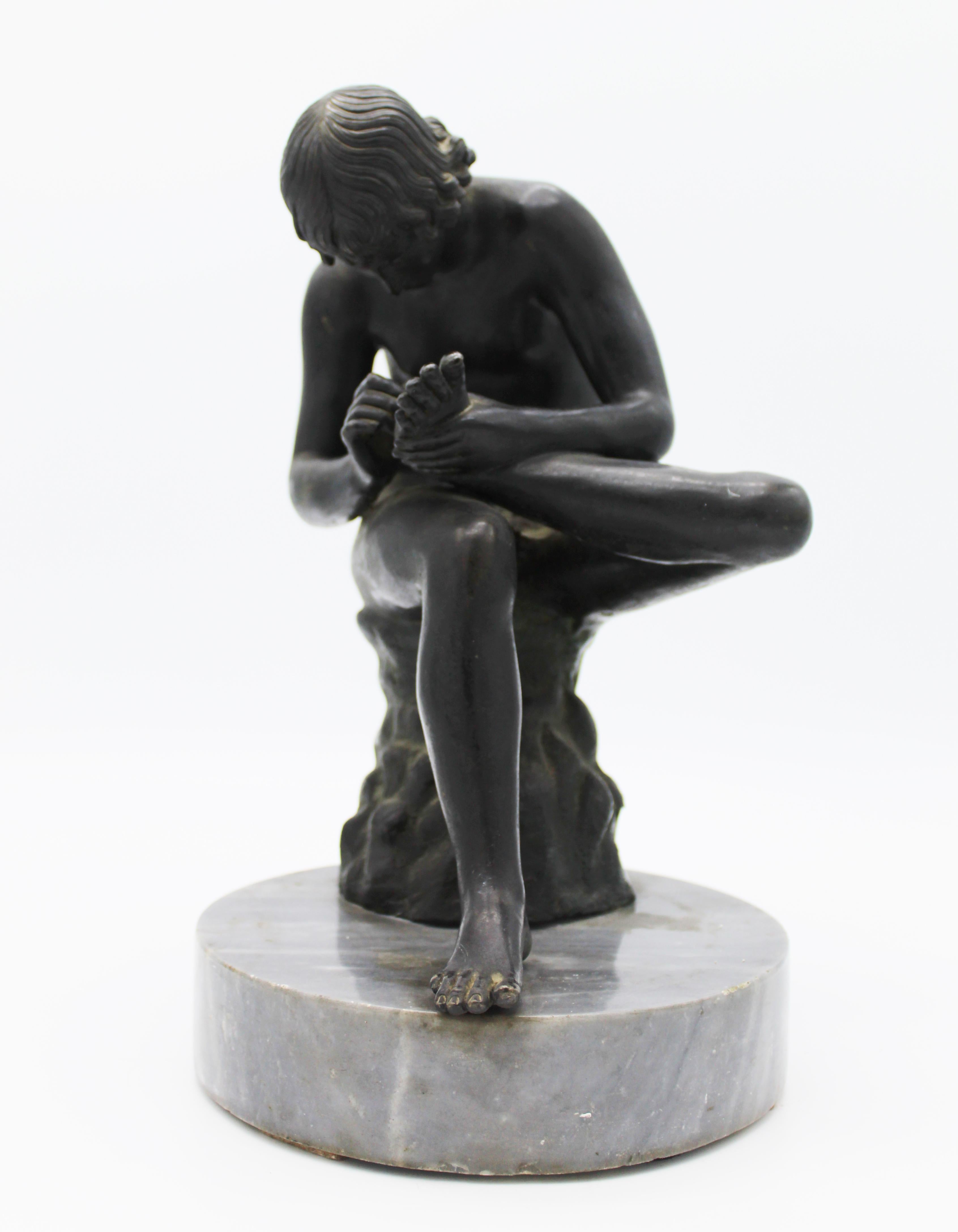 19th Century Bronze Sculpture of Boy after Original Classical Greek with Thorn For Sale 11