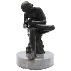 19th Century Bronze Sculpture of Boy after Original Classical Greek with Thorn