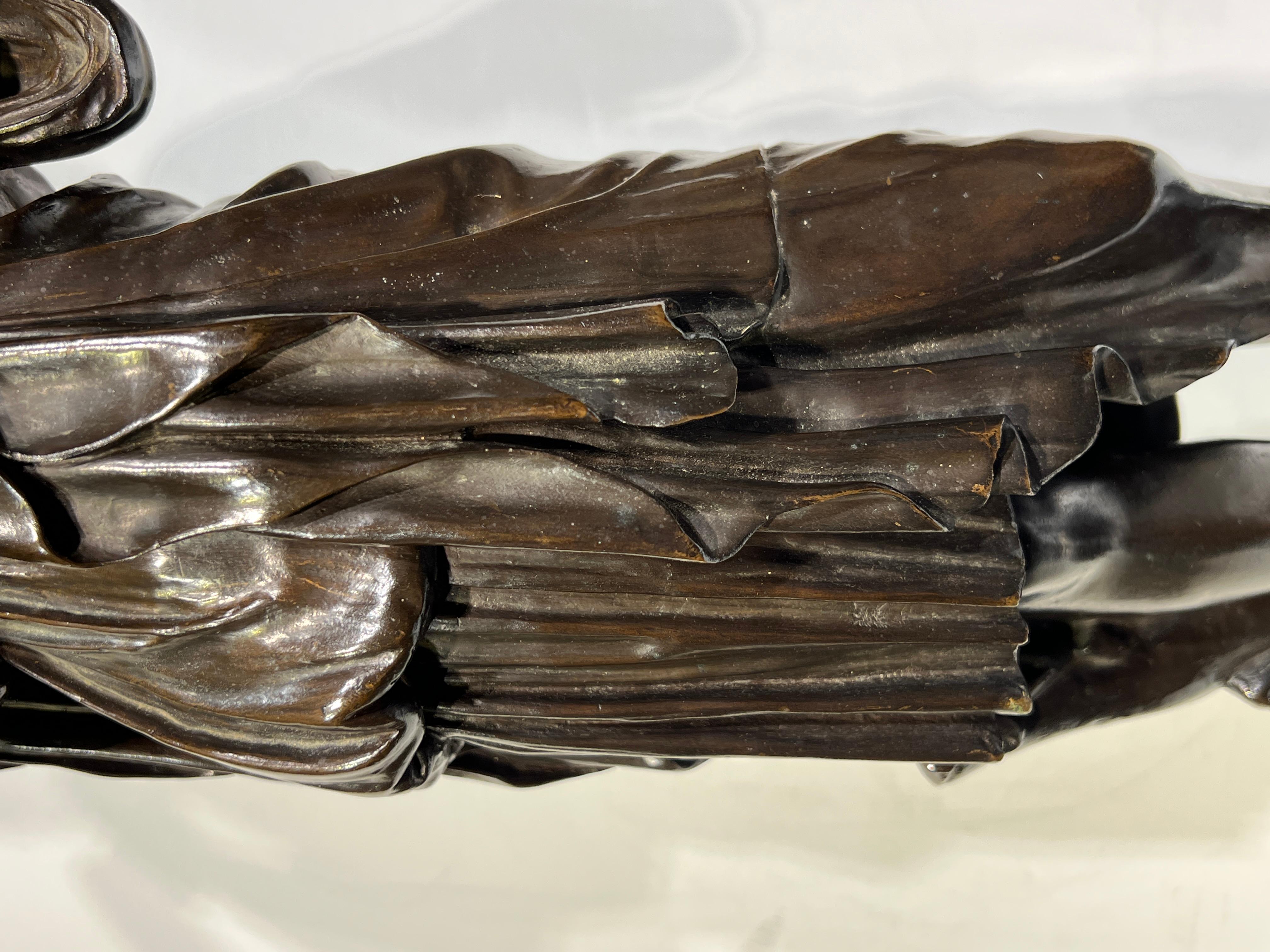 Bronzo 19th Century Bronze Sculpture of Diana of Gabii Cast by Collas & Barbedienne in vendita