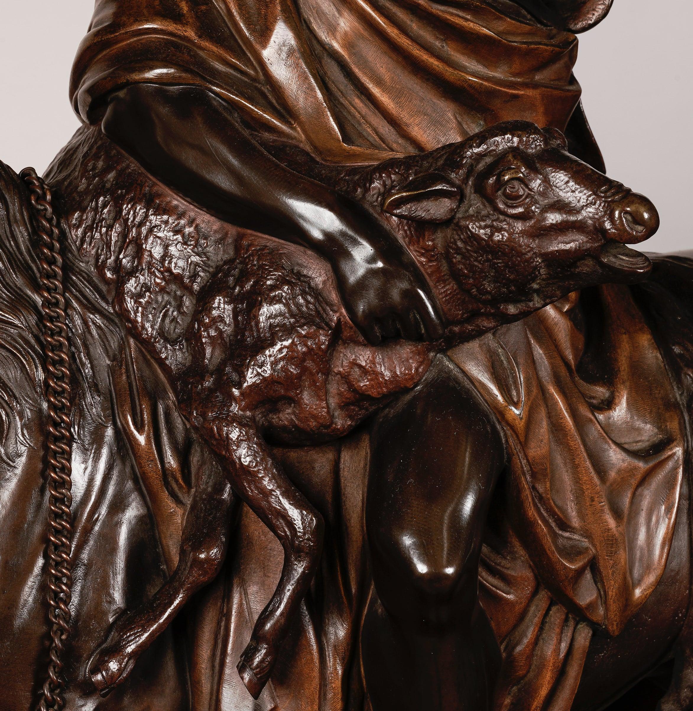 French 19th Century Bronze Sculpture of 'Kabyle au retour de la chasse' by Waagen For Sale