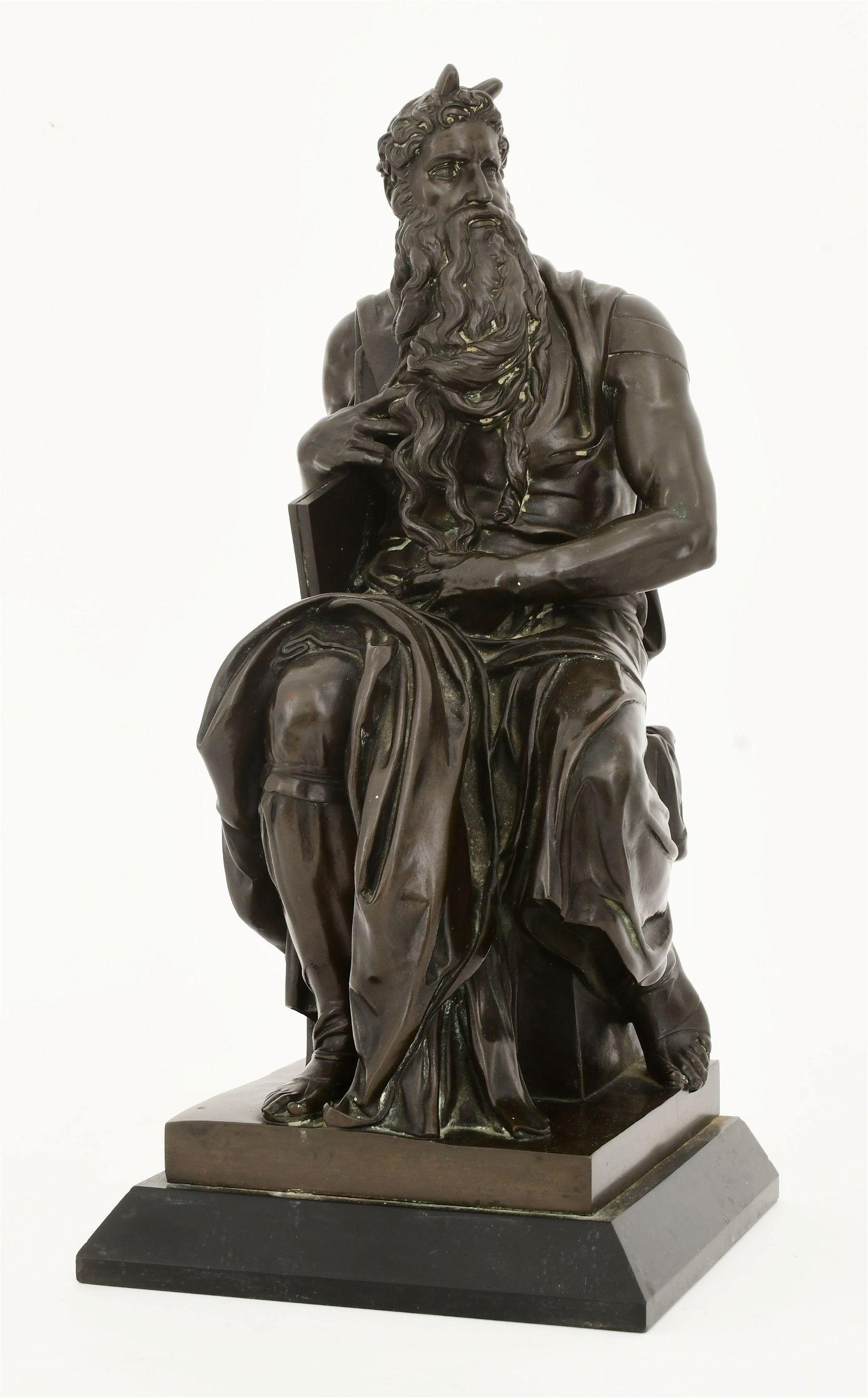 19th Century Bronze Sculpture of Moses After Michelangelo Cast by Barbedienne 2