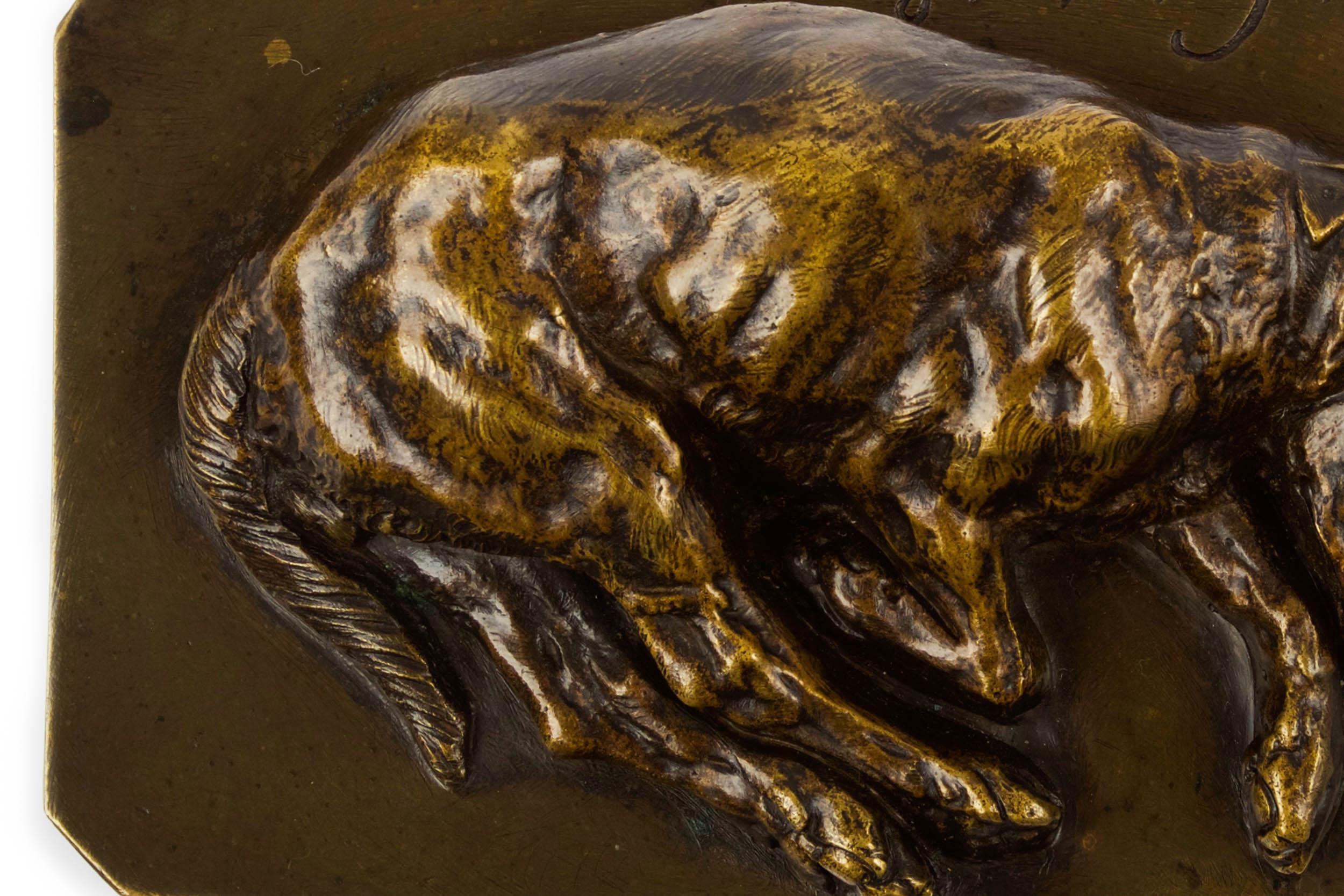 Sculpture en bronze du XIXe siècle ' Sleeping Basset Hound ' de Jean-Baptiste-Louis Guy 1